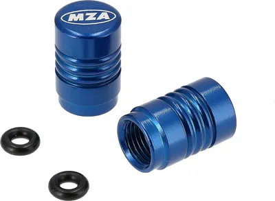 Produktbild von Set: 2x Ventilkappe MZA-Design, Blau eloxiert