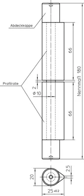 Produktbild von Bandrolle 3D, Bandhöhe 180 mm, Stahl blank, Abdeckkappen verzinkt