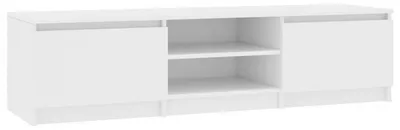 Zdjęcie produktu dla Szafka RTV, niski stolik pod telewizor, biały, 140x40x35,5 cm, płyta wiórowa