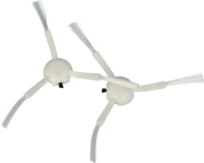 Produktbild von vhbw 2x Seitenbürste kompatibel mit Xiaomi Mi Robot 2 Mijia 2C, 2 Pro+ Mijia 1T, 2 Ultra, Mijia 1C Saugroboter - Reinigungsbürsten Set, weiß, 3-armig