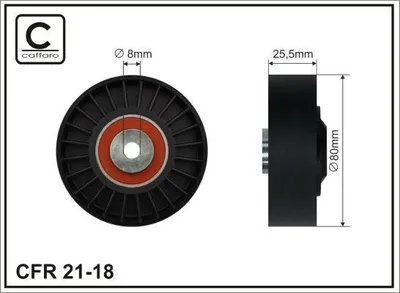 Produktbild von CAFFARO 21-18 Umlenkrolle Keilrippenriemen 80mm passend für MERCEDES-BENZ 190 (W201) Stufenheck (W124) C-Klasse Limousine (W202) E-Klasse Limousine SL
