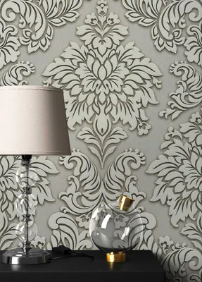 Produktbild von NEWROOM Tapete Beige Ornament - Barocktapete Barock Grau Metallic Wohnzimmer Glamour