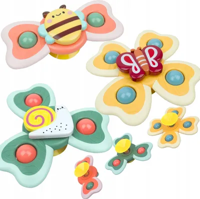 Produktbild von Lt502 Set Mit 3 Spinnern Für Spass, Spinner Mit Saugnap, Ideal Für Reisen