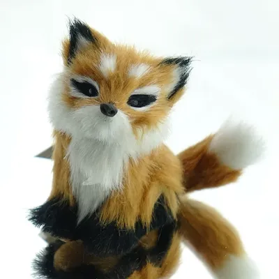 Produktbild von Weihnachtsdeko Kleiner Fuchs sitzend mit Kunstfell 7 cm - Kunststoff