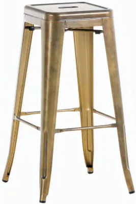 Produktbild von CLP Barhocker Joshua aus Metall mit Fußstütze gold