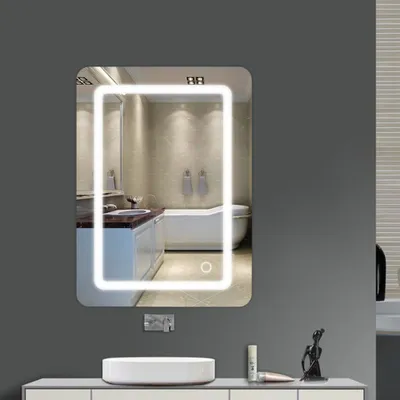 Produktbild von Badspiegel mit Beleuchtung,Badezimmerspiegel mit Beleuchtung,Badezimmerspiegel LED Touch 500 * 700 * 40mm mit Licht 9W