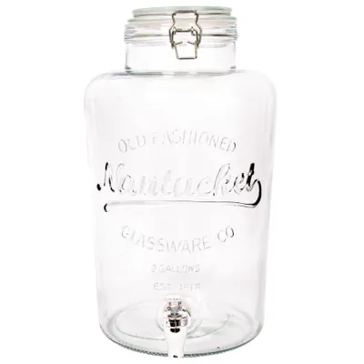 Produktbild von 1x 8.7L Getränkespender aus Glas mit Tap - Groß Küche Party Wasser Saft Punsch Trinken Kühlschrank Container Krug Flasche Glas - Von Rink Drink