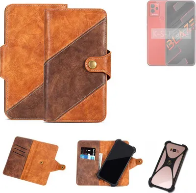 Produktbild von K-S-Trade Handyhülle Schutzhülle Bookstyle Case Wallet-Case kompatibel mit Lava Blaze Cover Klapphülle Kantenschutz Smartphone dunkelbraun braun 1x