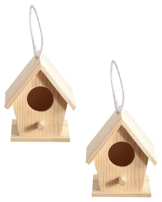Produktbild von Stück Vogelhäuser aus Holz zum Aufhängen, Nistkästen für Garten und Terrasse, dekorative Accessoires
