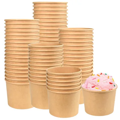 50 Papierbecher 240 ml Kraftpapier für heiße & kalte Getränke
