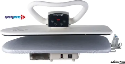 Produktbild von Professionelle 90HD Schwerlast Dampfbügelpresse von Speedypress - 91cm; 2.300watts (+ Bügeleisen, Ersatzabdeckung & Schaumstoff-Unterfilz und Wasserfilterpatrone GRATIS)
