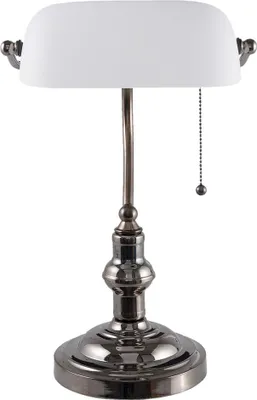 Produktbild von Clayre & Eef Schreibtischlampe Bankerslampe 27x23x42 cm Weiß Eisen
