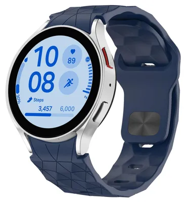 Produktbild von Für Samsung Galaxy Watch FE / 6 / 5 / 4 40mm Silikon Fußball Design Ersatz Arm Band Dunkelblau