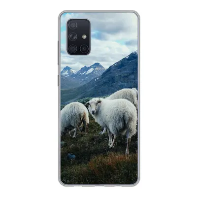 Produktbild von MuchoWow® Handyhülle Schutzhülle Hülle für Samsung Galaxy A51 5G Schafe - Natur - Berge Silikon Softcase Handy Hülle - Abbildung