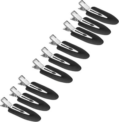 Produktbild von Nahtlose Haarspangen, 9 Stück, für Locken und Haarstyling, ohne Verbiegen, Schwarz