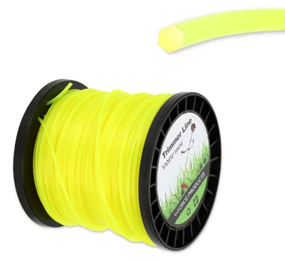 Obrázok produktu pre Ikodm struna do kosačky 100 m, guľatá/hviezdicová/šesťhranná, náhradná struna do vyžínača, 3 mm, žltá