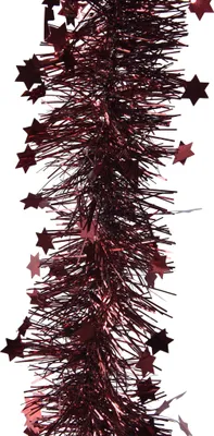 Produktbild von Weihnachtsgirlande Lametta mit Sternen 9cm x 2,7m - Ochsenblut