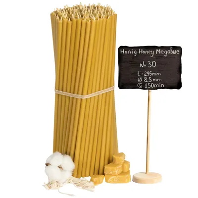 Produktbild von Kirchliche Bienenwachskerzen «Honig» N30 100 Stk.