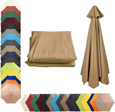 Produktbild von Sonnenschirmabdeckung Ersatz - Lautfalte - Außenschatten - UV50+ Schutz - 350 cm - Khaki
