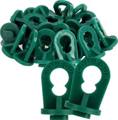 Produktbild von com-four® 25x Gewächshausclips - Stabile Aufhängevorrichtung für Gewächshausschienen - Rankhilfe Clips für Pflanzenhalter - Kunststoff- Ösen für 6-10 mm Nuten