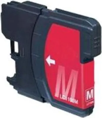 A magenta printer ink cartridge is shown against a white background.