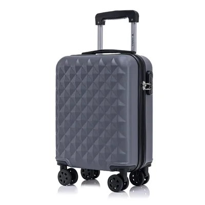 Produktbild von Koffer Trolley Reisekoffer Suitcase, Rollkoffer Handgepäck ,mit 4 Rollen360°, Hartschalenreisekoffer, Zahlenschloss, Weicher Gummigriff (S,Grau)