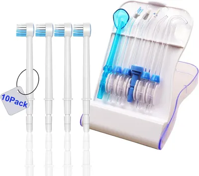 Produktbild von Wasserflosser Ersatzspitzen, 10 Stück, Verschiedene Tipps, Für Mundhygiene, Kompatibel mit Waterpik