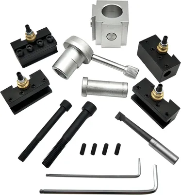 Image de Mini porte-outil à changement rapide pour tour Porte-outil pour piquet Porte-couteau Kit de vis pour barre d'alésage Porte-façade pour tournage