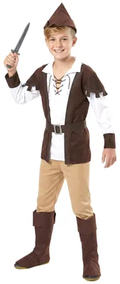 Produktbild von Robin Hood Kinderkostüm braun-weiss - 110-122 (4-6 Jahre)