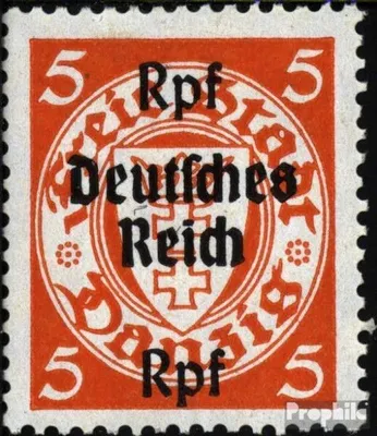 Produktbild von Briefmarken Deutsches Reich 1939 Mi 718 mit Falz Freimarken Danzigs mit Aufdruck