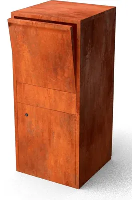 Productafbeelding van Giftu Pakketbrievenbus Cortenstaal Brievenbus 420 x 420 x 950 mm Geroba