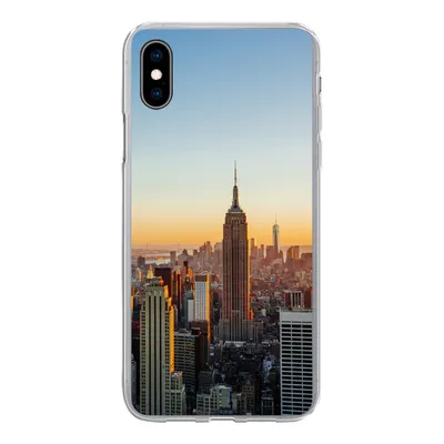 Produktbild von MuchoWow® Handyhülle Schutzhülle Hülle für iPhone Xs New York - Skyline - Sonnenuntergang Silikon Softcase Handy Hülle - Handytasche