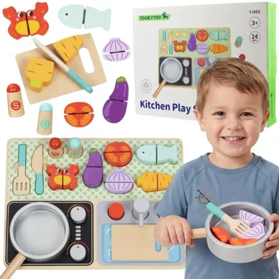 Obrázek produktu pro Tooky hračka dřevěná kuchyňka s příslušenstvím - sada malého kuchaře