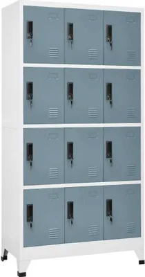 Image de Armoire à casiers Gris clair et gris foncé 90x45x180 cm Acier