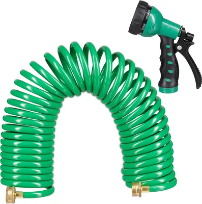 Produktbild von relaxdays Wasser Spiralschlauch mit Brause 10 m
