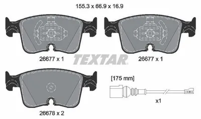 Produktbild von TEXTAR Bremsbeläge Satz Vorne für VW GOLF VIII Variant (CG5) 2667702