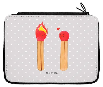 Produktbild von Mr. & Mrs. Panda Etui Streichhölzer - Grau Pastell - Geschenk, Mäppchen, Liebesgeschenk, Stifteetui, Liebesbeweis, Bleistiftetui, Schlampermäppchen, Federmäppchen