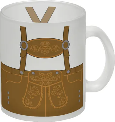 Produktbild von Lederhosen-Motiv Glas Tasse