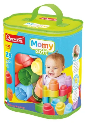 Productafbeelding van Quercetti Bouwstenen Momy Soft - 28 stuks - kleurrijk babyspeelgoed
