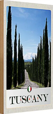 Produktbild von Holzschild Reise 20x30cm Toskana Italien Allee Weg Schild