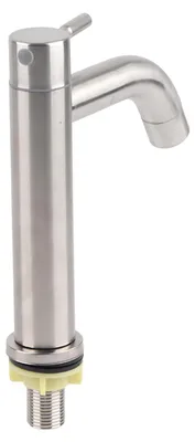 Produktbild von G1/2 Edelstahl gebürsteter einzelner kalter Wasserhahn Waschbecken Wasserhahn BadezimmerzubehörZylinder (ohne Rohr)