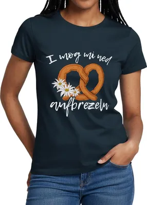 Produktbild von Spreadshirt I Mog Mi Ned Aufbrezeln Wiesn Spruch Frauen T-Shirt, XXL, Navy