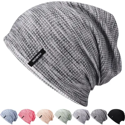 Productafbeelding van Slouch Beanie muts, dames en heren, donkergrijs, lichtgewicht, winddicht, ademend