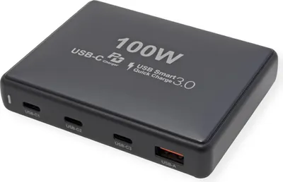 Produktbild von VALUE USB Charger, 4 Port (1x USB-A, 3x USB-C), max. 100W