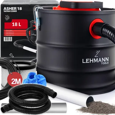 Zdjęcie produktu dla Odkurzacz Przemysłowy LEHMANN ASHER 18L bezworkowy mocny do popiołu kominkowy do gruzu 1200W Separator