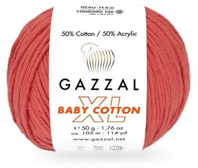 Obrázek produktu pro Příze Gazzal Baby Bavlna XL 3418, barva korálová - pro pletení a háčkování