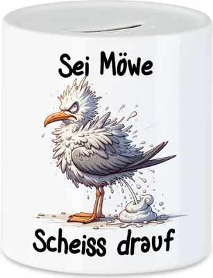 Produktbild von Sei eine Möwe Scheiss drauf Böse Möwe Spardose - Humorvolle Geschenkidee
