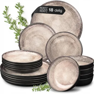 Produktbild von Moritz & Moritz Geschirrset für 6 Personen - Beige - 18 teilig