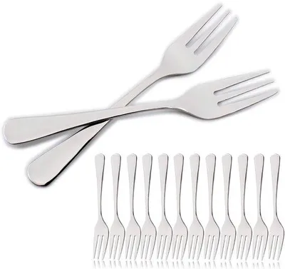Productafbeelding van Ibenzoa® 12-delige set dessertvorken van roestvrij staal, 14,5 x 2,5 cm – Spiegelglanz, vaatwasmachinebestendig, roestvrij, elegant design