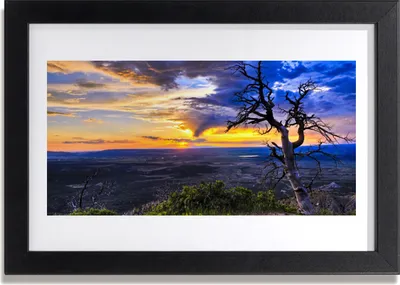 Produktbild von Bild 30x20 MDF-Rahmen Wandkunst Baum-Sonnenuntergang